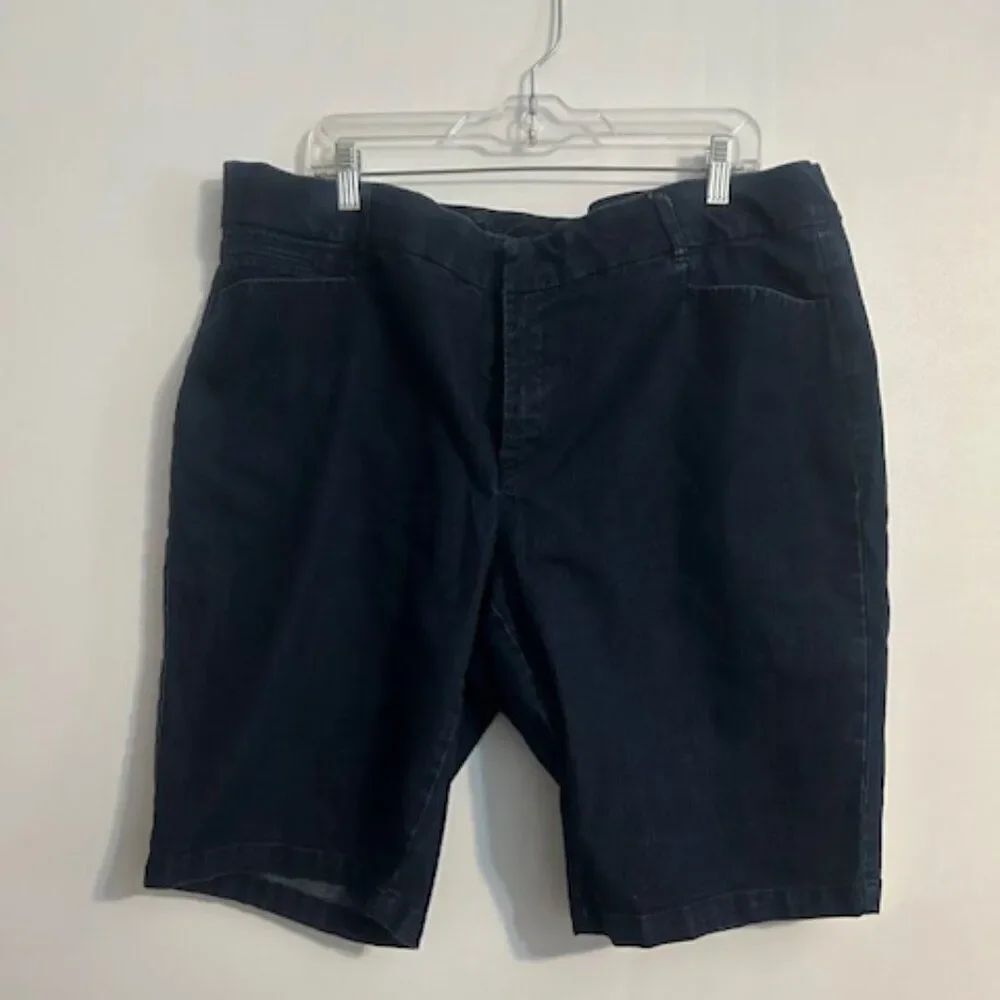 JM Collection  dark denim Bermuda shorts, size 18W